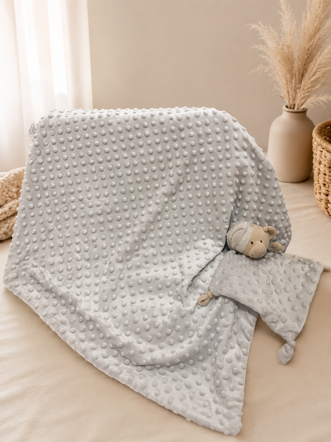 Manta de Topitos con Doudou para Bebé