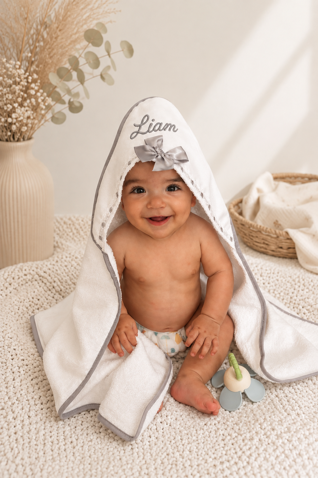 Capa de Baño para Bebé con Capucha